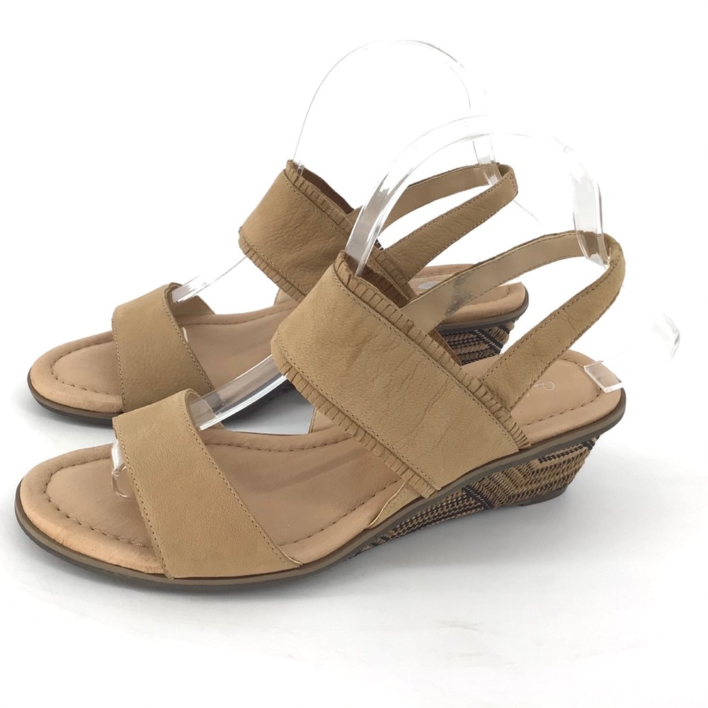 NEW Dr Scholl's Gilles Tan Leather Wedge Sandal - Picture 3 of 8